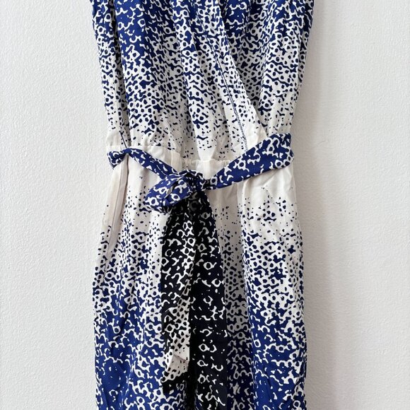 Diane Von Furstenberg Kawena Silk Jumpsuit in Shaded Curtain Navy - Picture 6 of 9